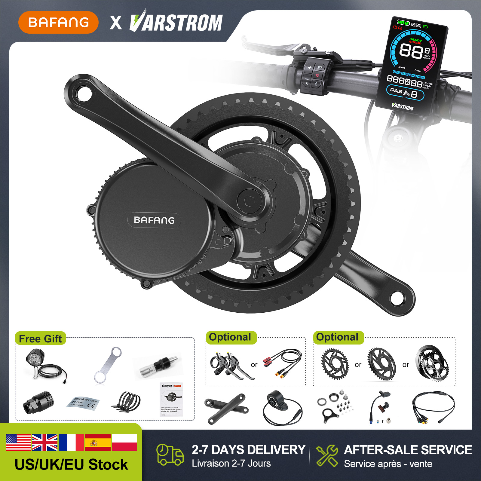 Side Hung Mid Drive Motor Kit - [Estoque nos EUA] Novo Kit de