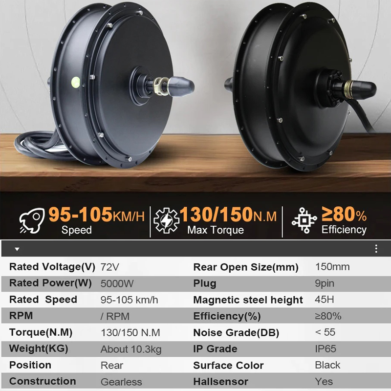 Novo Kit de Conversão para E-B - 5000W Hub Motor Kit 72V avaliação e preço