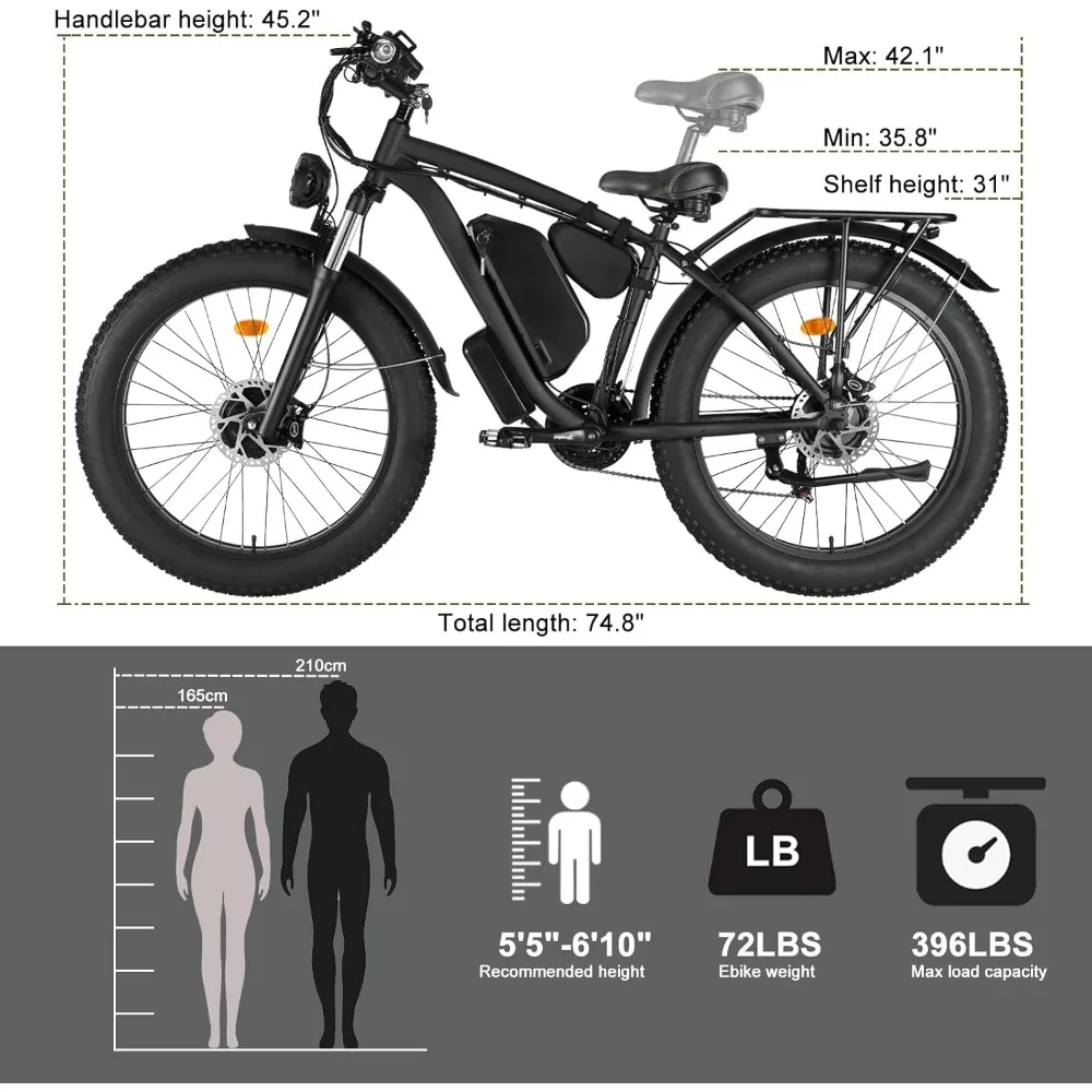 % uma bicicleta elétrica para  - Dual Motor Ebike Kit 2000W avaliação e preço